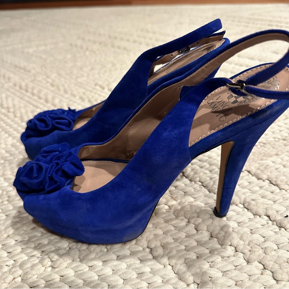Vince Camuto Royal Blue Peep-Toe Heels - Picture 4 of 9